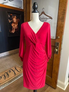 Anne Klein V-Neck Cross-Front Dress (6) - Picture 1 of 4