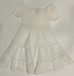 White Dress Girls Size M/8 Art Class Ruffle Hem Layered Cake Dress - Picture 1 of 3