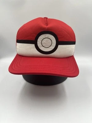 Gorra de béisbol roja juvenil Pokémon Snapback con logotipo de Pokéball 2019 niños ajustable Foto 1 de 4