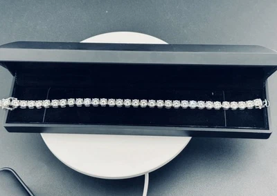 Pulsera Iced Out Hip Hop Circonita cúbica tono plata eslabones cubanos para hombre Foto 1 de 2