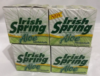 Irish Spring Deodorant Soap ALOE 4.5 oz Bars DISCONTINUED Vintage - Lot of 12 - Image 1 of 4