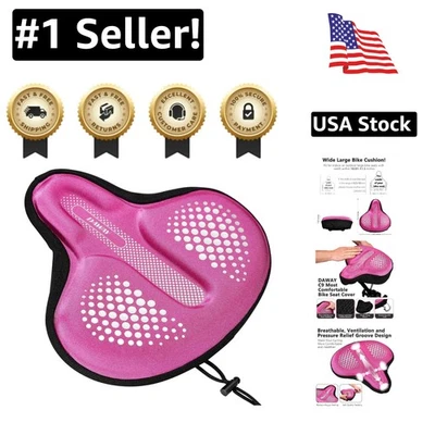 Cómoda cubierta de sillín de bicicleta rosa - gel de silicona y espuma para interiores y exteriores Foto 1 de 4