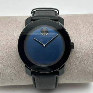 Movado Bold Steel Plastic Blue Metallic Dial Quartz Mens Watch 3600481 - Picture 1 of 9