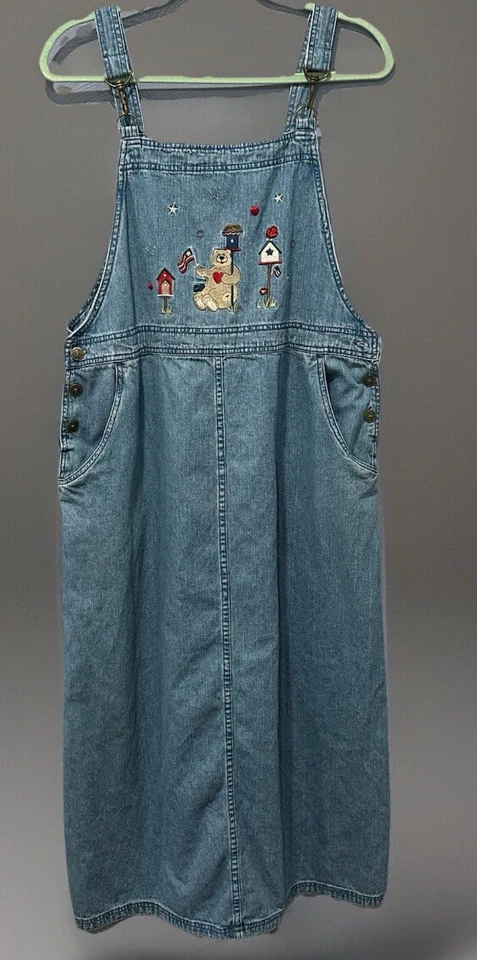 De Colección Christopher & Banks Bordado Denim Jean Algodón Patriótico Jersey L Osos  Foto 1 de 4