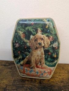 Vintage Horner Weihnachtsdose Hund Motiv 5,5x4 cm A1 - Bild 1 von 12