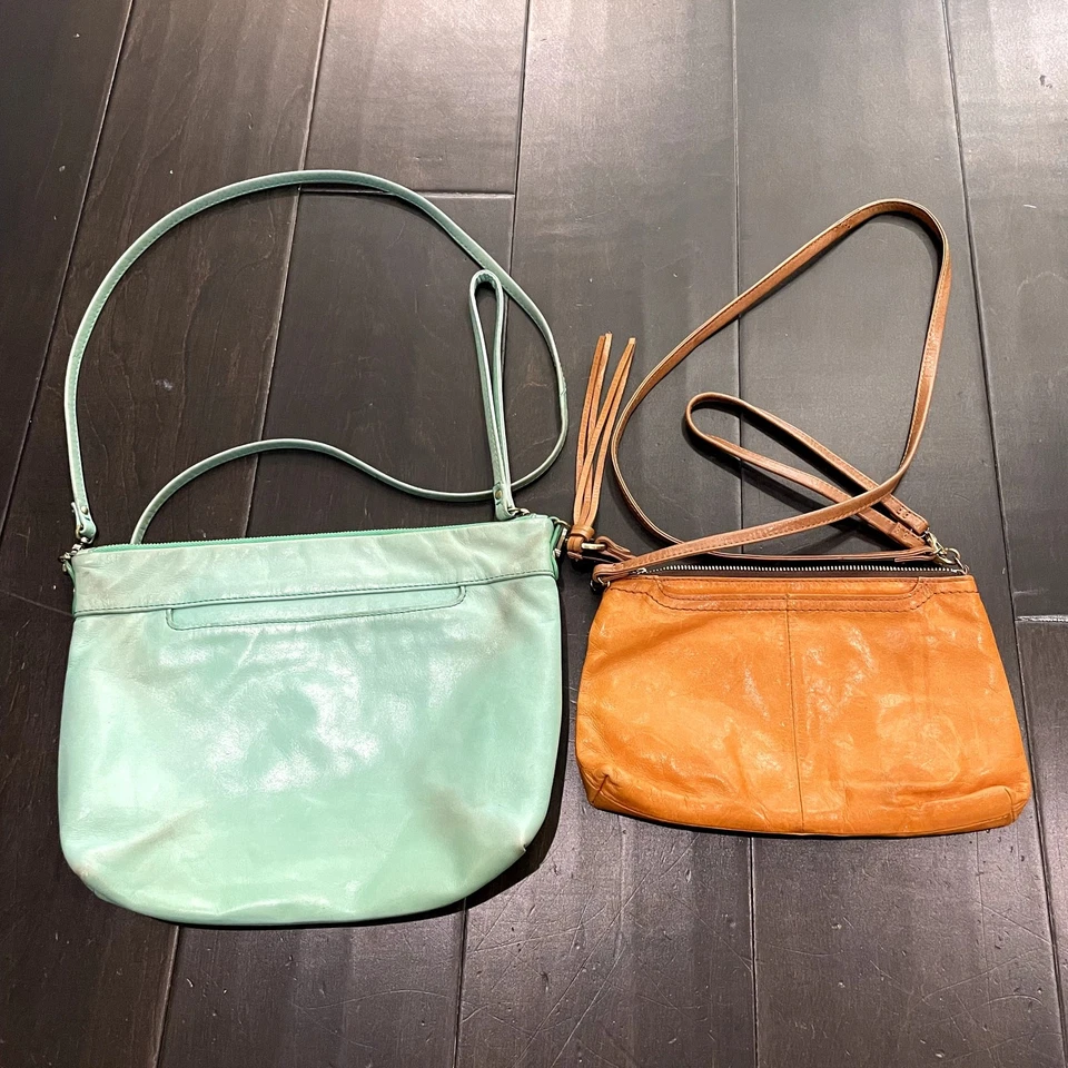 HOBO International Bolso de Hombro de Cuero Genuino Bandolera Cartera CONJUNTO Azul Naranja Foto 1 de 4