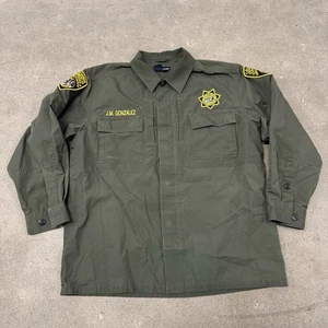 California Dept Of Corrections abotonada con 2 parches para hombre grande verde - Imagen 1 de 7