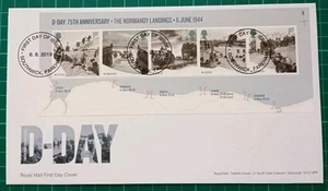 2019 75th Anniversary D-Day Miniature Sheet on FDC Southwick Fareham NP FDI pmk - Picture 1 of 2