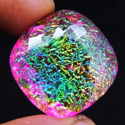 61.65 Ct Natural Rainbow Fire Opal Doublet Cushion Cut Certified Loose Gemstone - Image 1 of 4