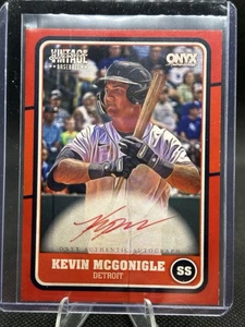 2025 Onyx Vintage Kevin Mcgonigle /25 On Card Auto Tigers Rookie Prospect - Picture 1 of 2