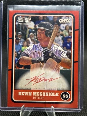Onyx Vintage 2025 Kevin Mcgonigle/25 en tarjeta Auto Tigers Rookie Prospect Foto 1 de 2