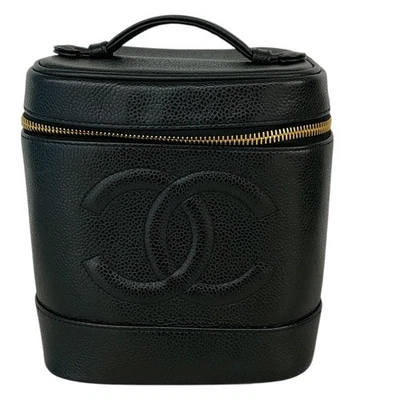 Bolso de mano Chanel Vanity Bag A01998 negro caviar con bolsa antipolvo #OK3402 Foto 1 de 4