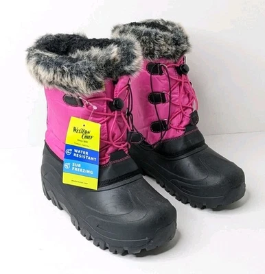Western Chief Girls Arcterra 雪地靴,粉色,大孩子 6 — 第 1/4 张图片