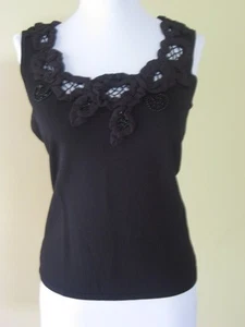 Philippe Carat Women Sleeveless Blouse Size Small Black Color - Imagen 1 de 1