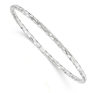 14k White Gold Polished Bangle Bracelet DB584 - Picture 1 of 1