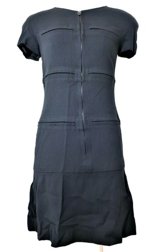 Abito da sera vintage CHANEL LBD nero classico maniche corte lana 38 4 6 piccolo