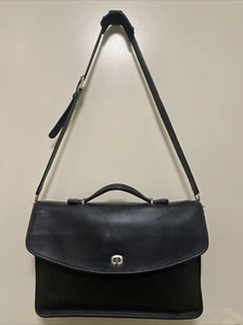 VTG Coach 5265 Lexington Leather Messenger Bag Shoulder Briefcase Black Laptop - Picture 1 of 22