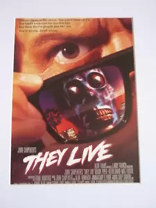 A4 poster ready to frame White mount Rare version THEY LIVE 1988 US - Picture 1 of 1