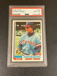 1982 Topps #496 Johnny Grubb PSA 8 NM-MT