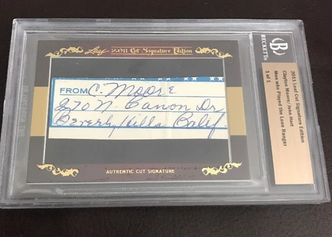2011 LEAF CUT SIGNATURE EDITION CLAYTON MOORE JOHN HART DUAL AUTOGRAPH 1/1 RARE Cover