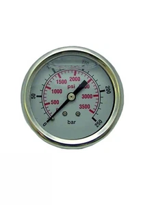 Pressure Washer Pressure Gauge 0-250 Bar 3600 Psi S/S Body Glycerine Filled - Picture 1 of 2