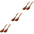 6 Pcs Wooden Eating Utensils Japanese Style Spoons Wooden Spoons Soup Ladle Wood