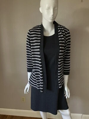 Vestido de oficina Cold Water Creek gris para mujer talla 8 suéter negro/blanco Foto 1 de 4