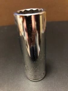 Husky Socket 1/2" Drive SAE 3/4" pozo profundo acabado cromado 12 puntos nueva caja abierta - Imagen 1 de 1