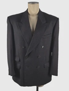 Zanetti Gray Red Pinstripe Cashmere & Wool Sport Suit Jacket Coat 48R (56R IT) - Picture 1 of 7