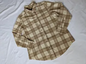 Pristine! Pendleton Heritage Shirt Women's Tan Plaid 100% Virgin Wool Large - Picture 1 of 5