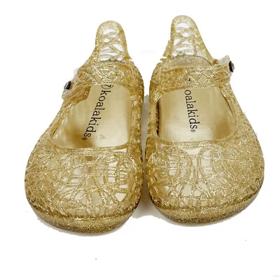 Niña Koala Niños Mary Jane Estilo Zapato Todo Brillo Dorado Talla 7 Foto 1 de 4