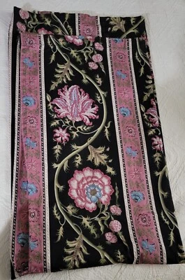 Black Purple Green Floral Fabric Shower Curtain - Image 1 of 3