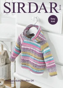 Sirdar Knitting Pattern - Snuggly Baby Crofter DK, Hooded Sweater 5210 - Picture 1 of 1