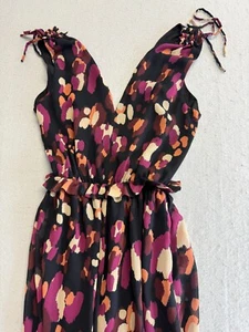 Adelyn Rae Romper Womens Size Smal Trendy Print Tie Shoulder Classy Pant-Suite - Picture 1 of 6