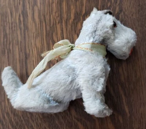 Old Plush Stuffed Animal Grey Terrier Dog Toy Realistic - Picture 1 of 7