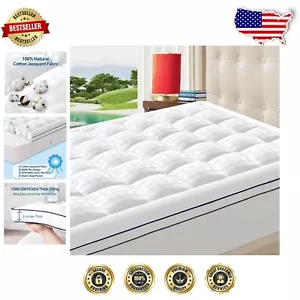 Eco-Friendly King Size Mattress Topper with 1300gsm Down Alternative Filling - Picture 1 of 9