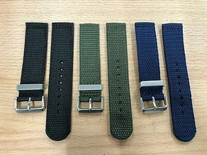 Military Woven Nylon / Canvas watchstraps, Parallel fit ,18mm, 20mm, 22mm. - Picture 1 of 4