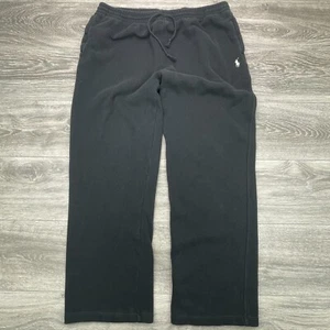Vintage Polo Ralph Lauren Sweatpants Mens XL Black Straight Drawstring Pony Y2K - Picture 1 of 13