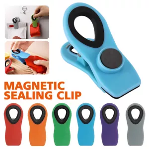 Magnetic Bag Clips Food Chip Snack Bag Sealing Clips Refrigerator Magnet 12 pack - Picture 1 of 22