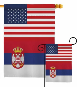 Serbia US Friendship Garden Flag Regional Decorative Gift Yard House Banner - Picture 1 of 19