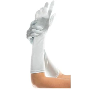 Light Blue Satin Gloves Mid Arm Length Evening Prom Dance Costume 8812-39 - Picture 1 of 1