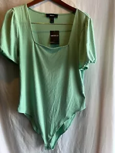 Forever21 Bodysuit Plus Size 2X Mint Green Short Sleeve New with Tags - Picture 1 of 6