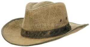 STETSON Weathered Cotton OUTBACK Cowboy Hat Bush Safari Western Cap Aussie
