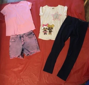 Girl’s Jordache Shorts Wonder Nation Shirt & Leggings LOL Shirt 14-16 #1453 - Picture 1 of 23
