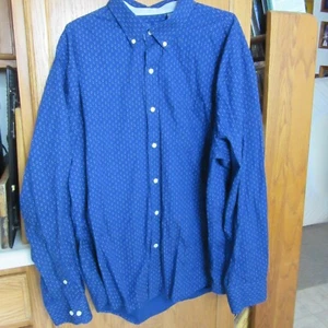 IZOD Men's XXL dark blue patterned long sleeve shirt - Picture 1 of 11