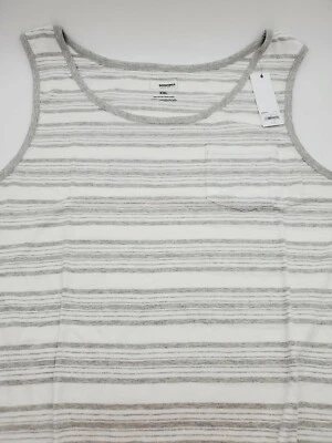 全新 男式 针织 2XL 索诺玛 条纹背心 衬衫 灰色 100% 棉服装 — 第 1/4 张图片