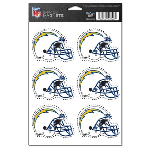 San Diego Chargers 6-Pack Magnet Set Cover