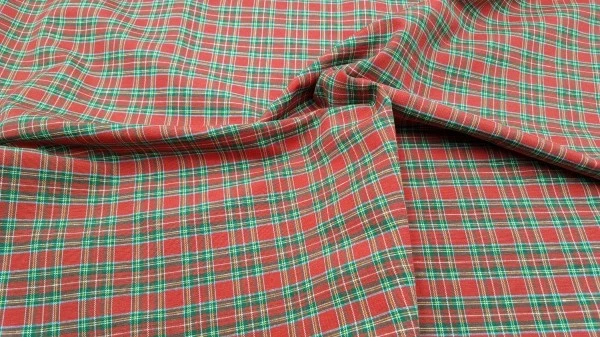 Karostoff rot grün Schottenkaro Stoff mit Karo Schottenstoff Baumwollkaro Stoff - Bild 1 von 1