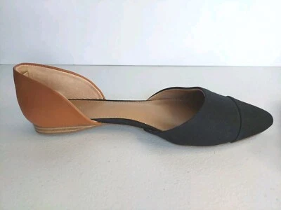 Mujer Vestido Informal Zapato Plano EE. UU. TALLA 8.5 Dos Tonos Marrón y Negro Punta Foto 1 de 4