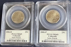 (2) Coin SET 2006 P & D PCGS MS69 25c SF FLAG Statehood Quarter Set Colorado!! - Picture 1 of 7